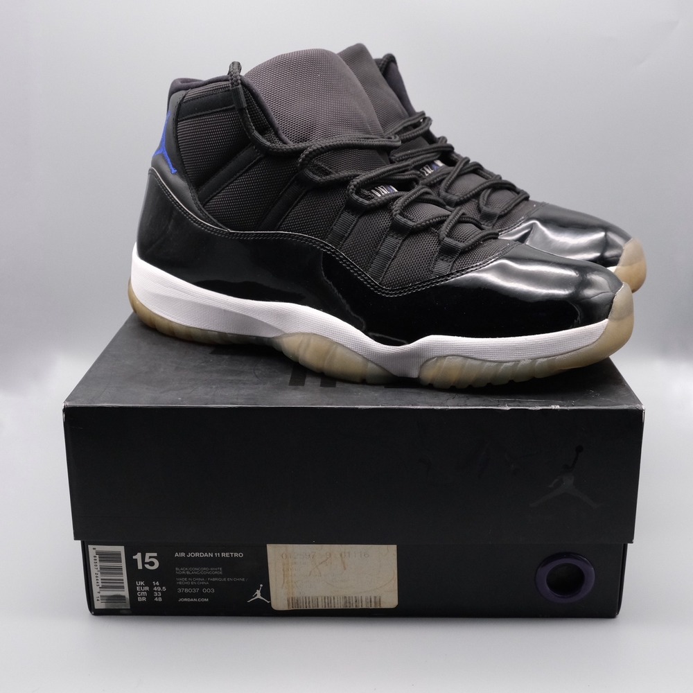 Jordan 11 Retro Space Jam 2016 Size 15 Black Concord White 378037-003